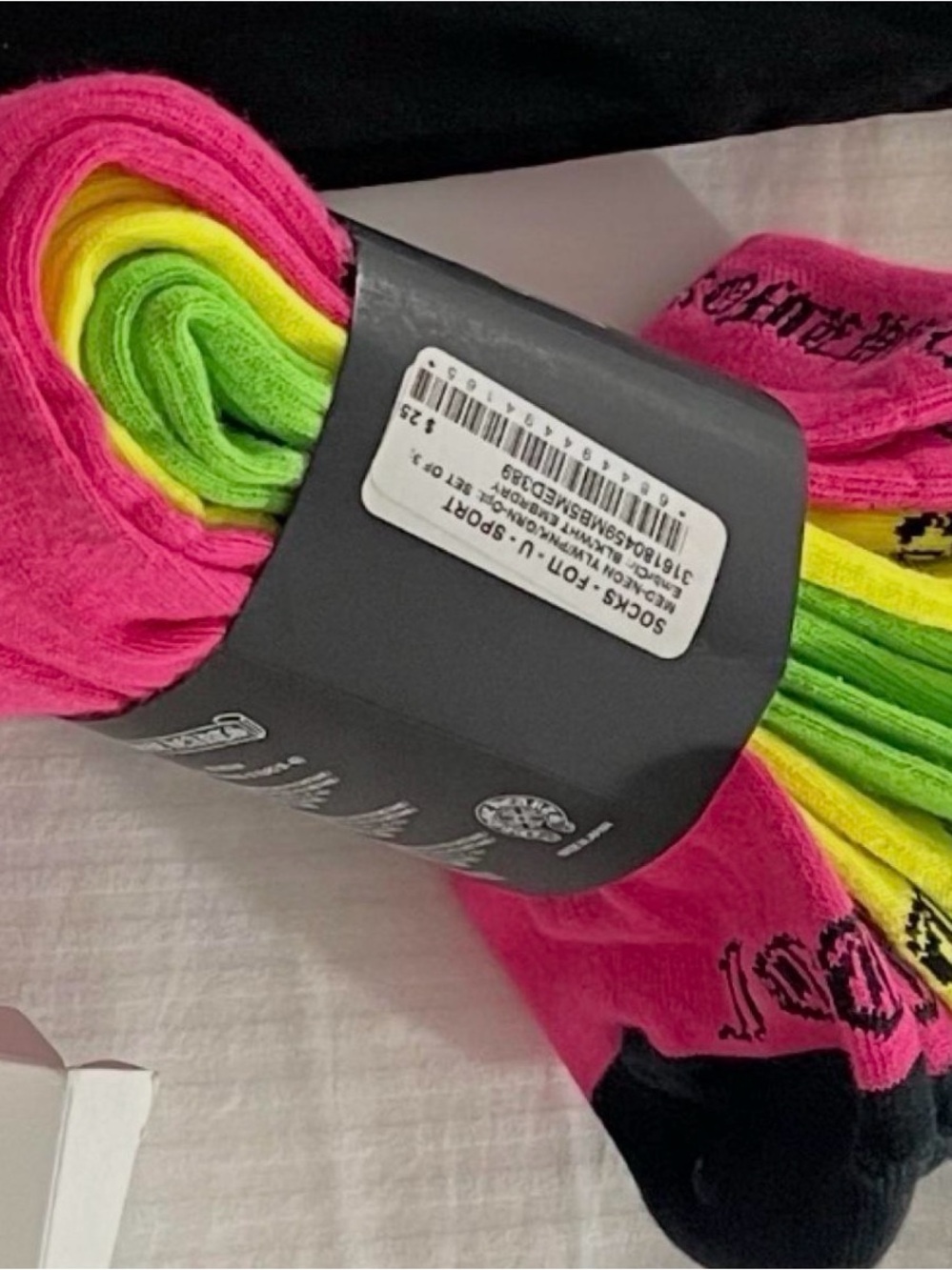 Neon Crew Socks Pack — Pink, Lime, Yellow